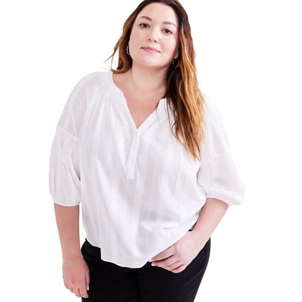 Style & Co. Plus Size Woven Split-Neck Top
